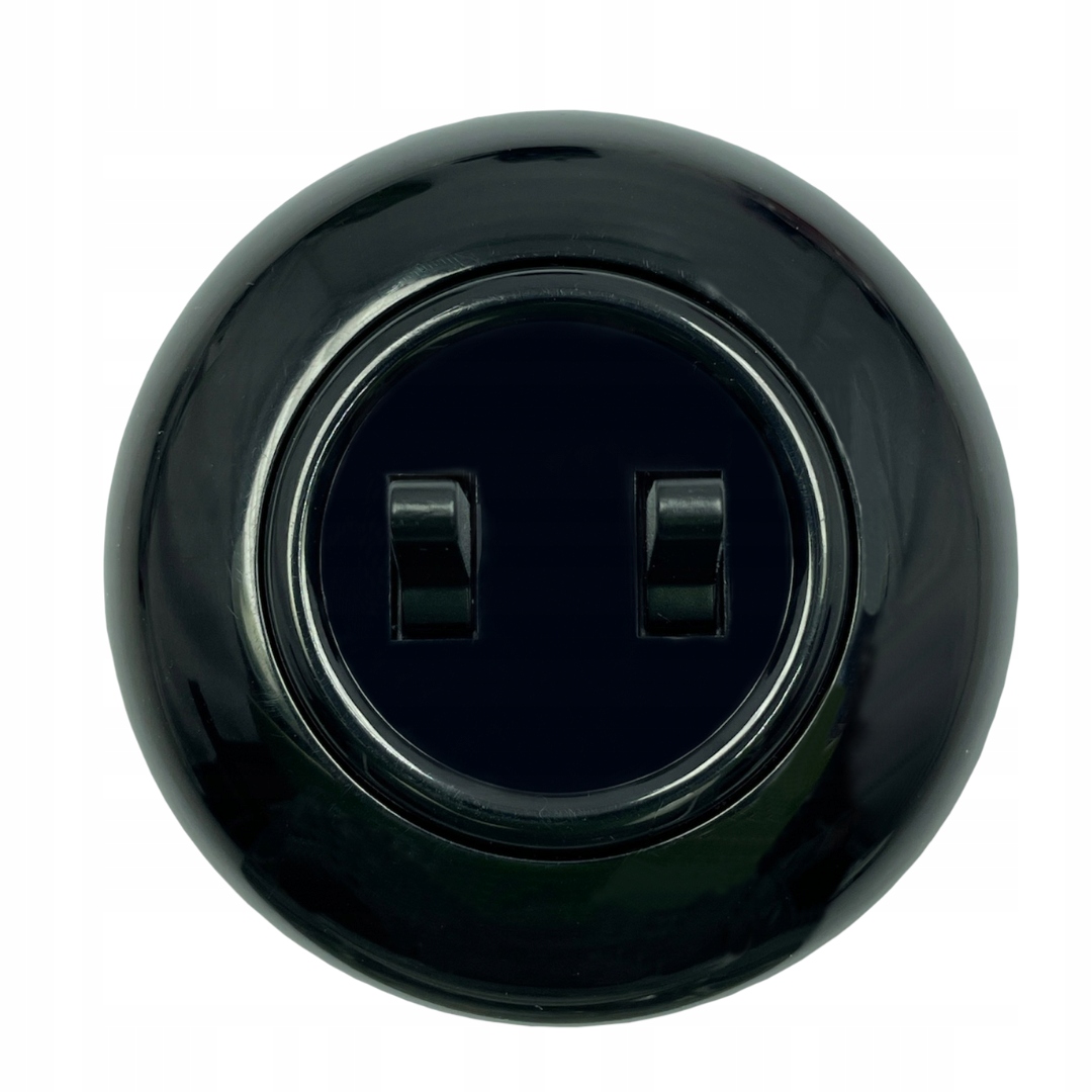 DVOJITÝ SPÍNAČ ČIERNEHO SVETLA S RETRO RÁMČKOM 81mm 16A 230VAC
